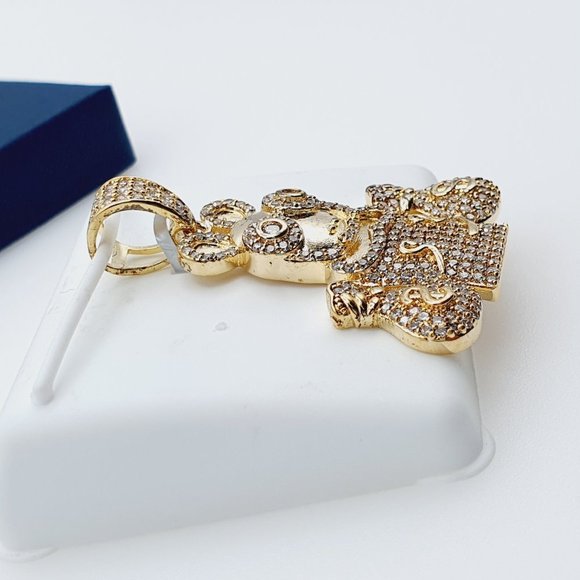 "14K Gold Plated Cubic Zircon Pendant, EVBRS360 - Picture 3 of 9